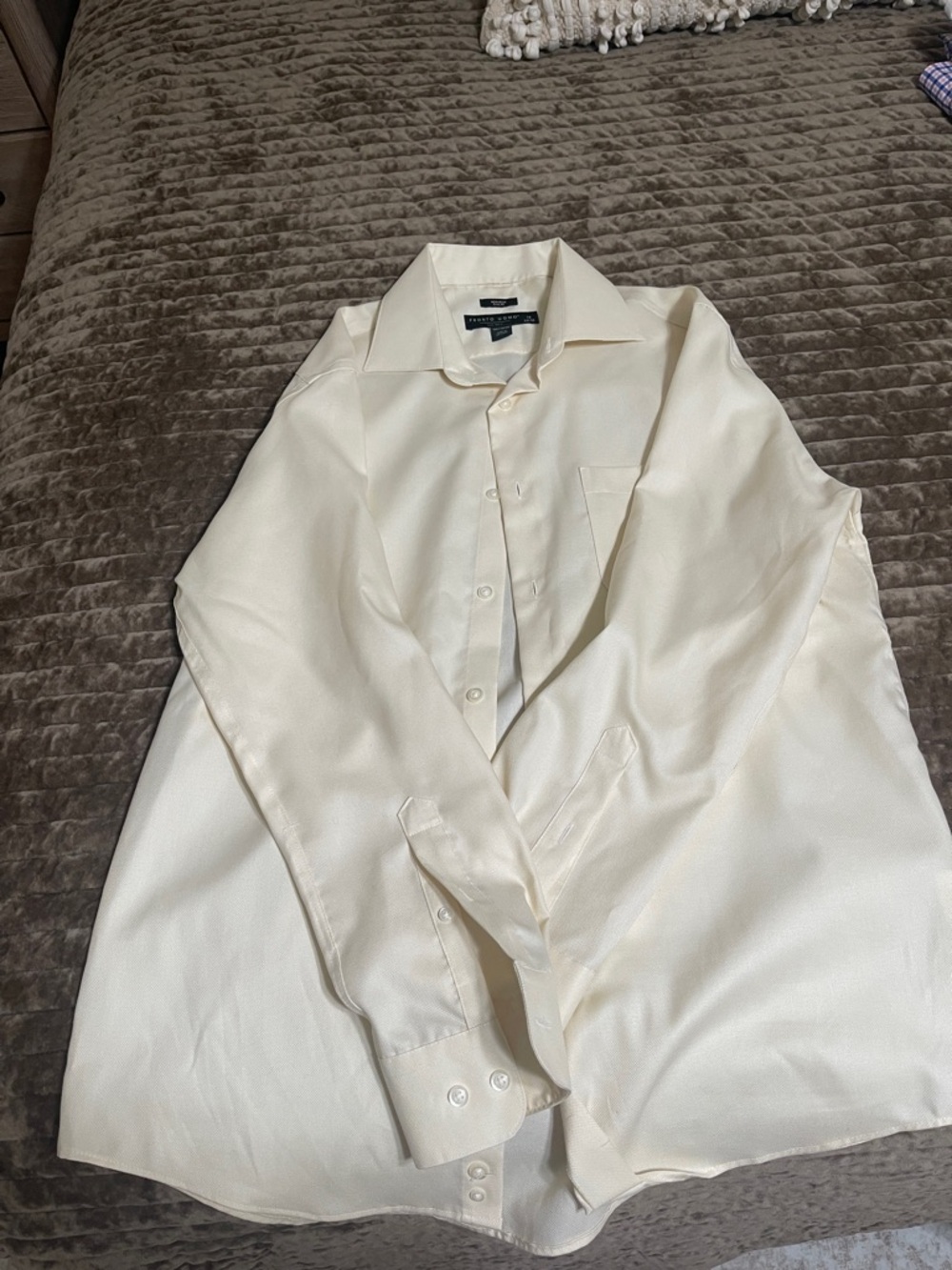 Pronto Uomo Cream Long Sleeve Dress Shirt